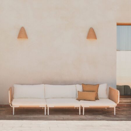 Divano da giardino modulare in 3 pezzi con 2 poltrone angolari Roubly