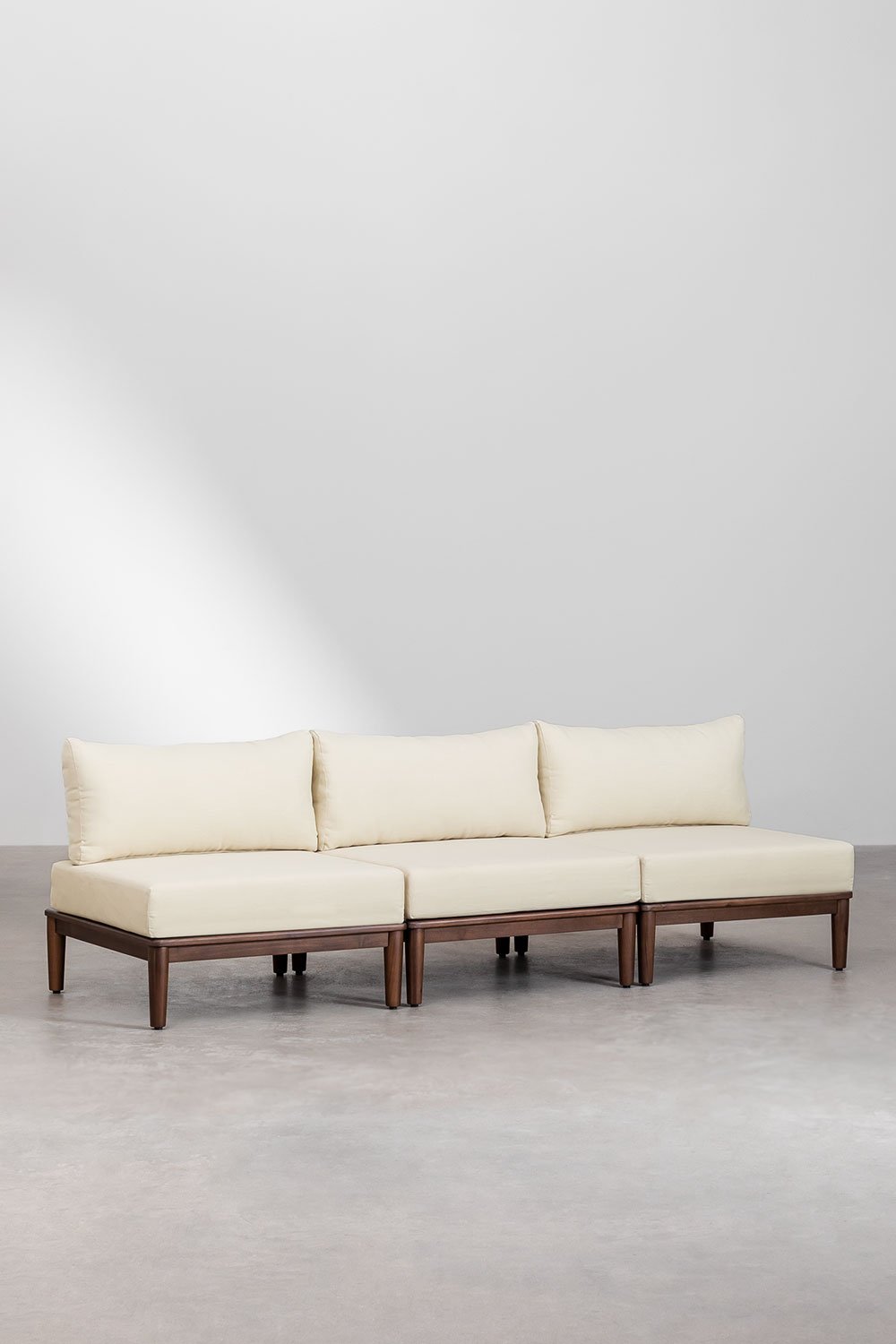Divano da giardino modulare Giulia in acacia, 3 pezzi