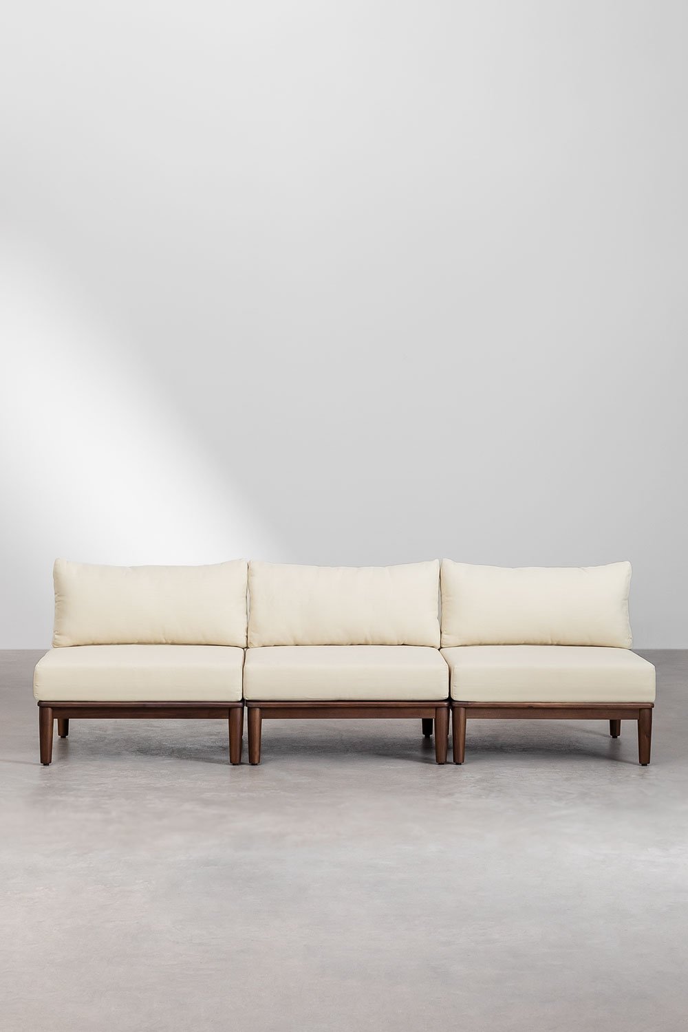 Divano da giardino modulare Giulia in acacia, 3 pezzi
