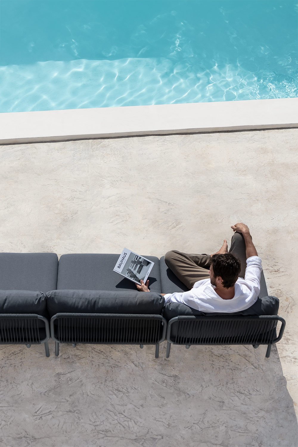 Divano da giardino modulare in 3 pezzi Rubly