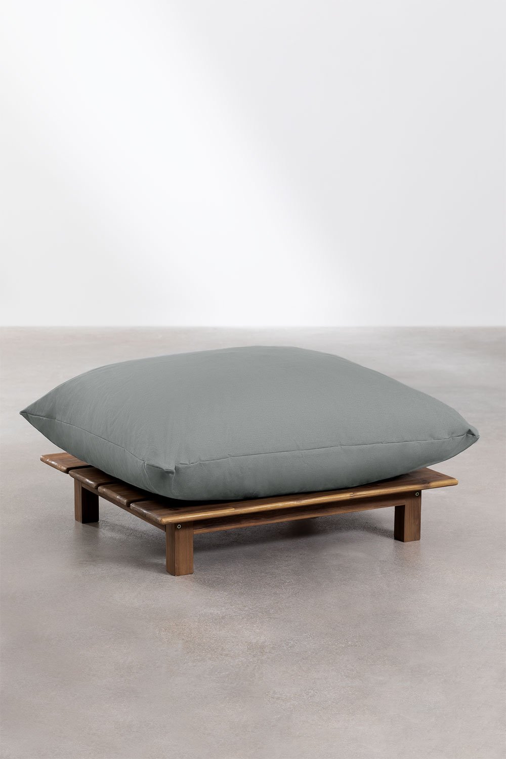 Divano reclinabile modulare da giardino a 3 pezzi con pouf in legno di acacia Brina