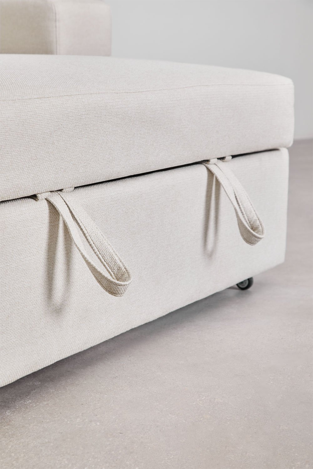 Divano letto chaise longue sinistra 3 posti in tessuto Umay