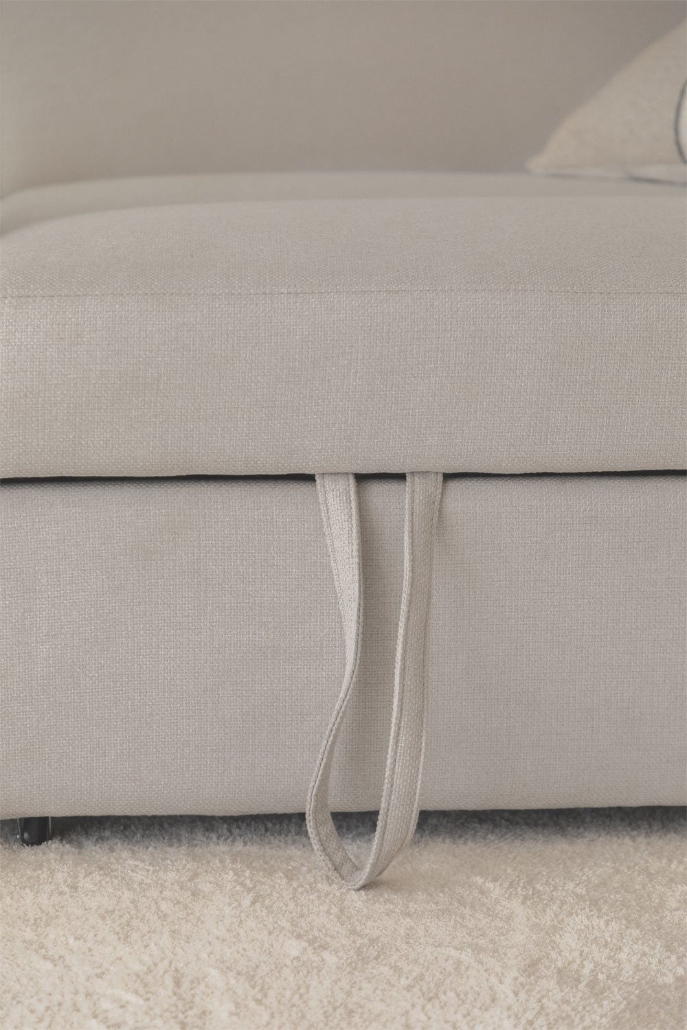 Divano letto chaise longue sinistra 3 posti in tessuto Umay