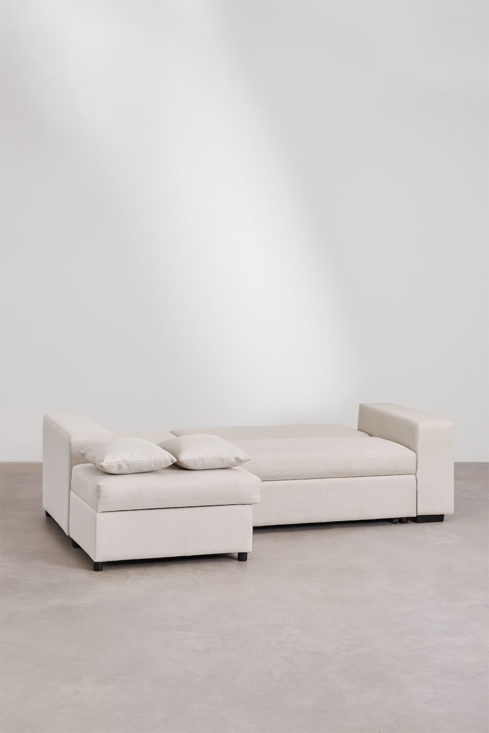 Divano letto chaise longue sinistra 3 posti in tessuto Umay