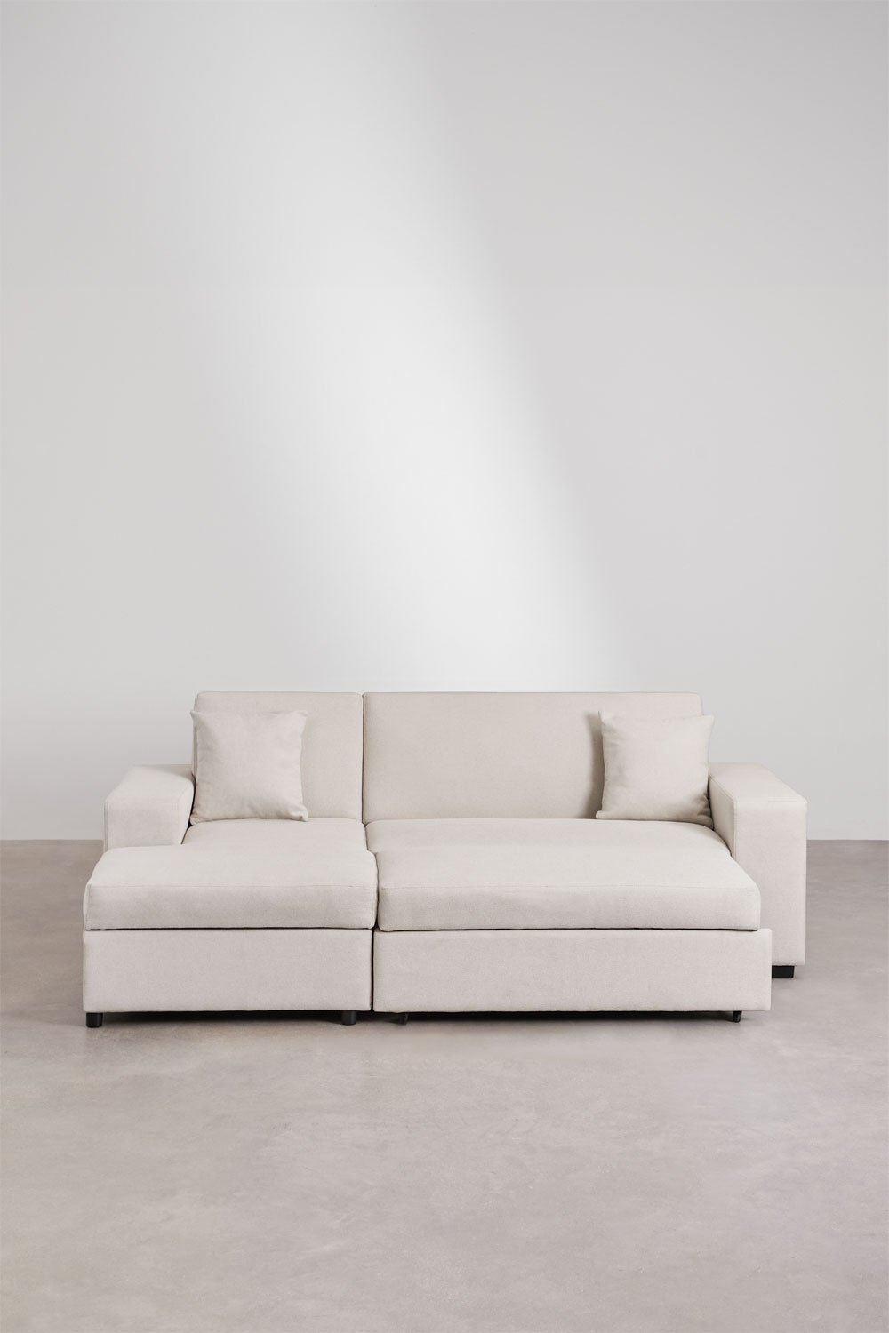 Divano letto chaise longue sinistra 3 posti in tessuto Umay