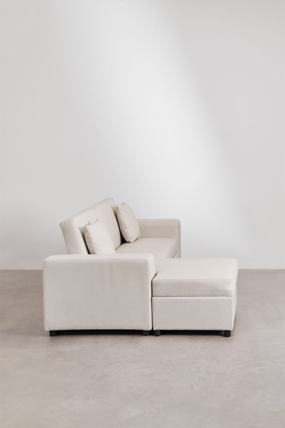 Divano letto chaise longue sinistra 3 posti in tessuto Umay