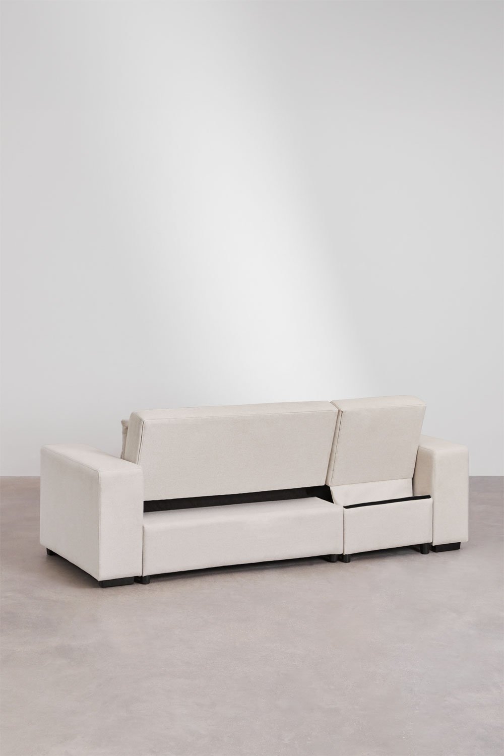 Divano letto chaise longue sinistra 3 posti in tessuto Umay