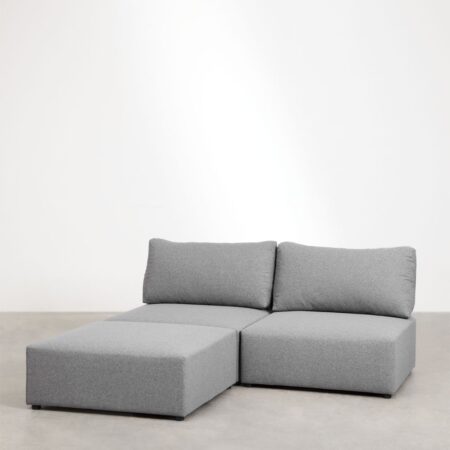 Divano componibile in 2 pezzi con pouf Kata