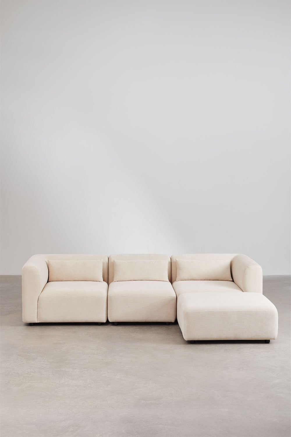 Divano componibile in 3 pezzi con pouf Fogler