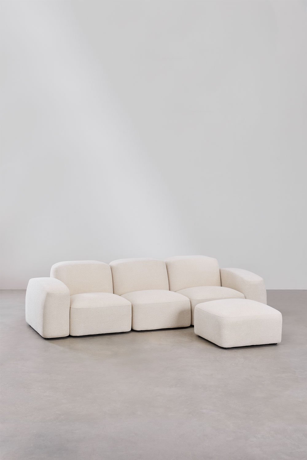 Divano componibile Bastian 3 pezzi e pouf
