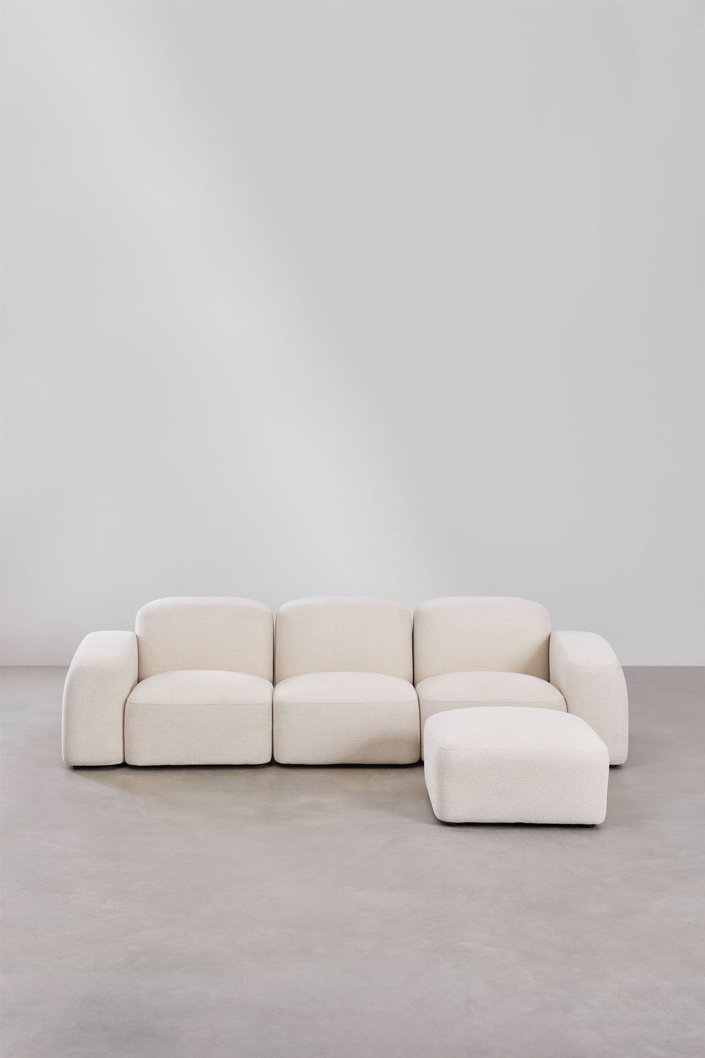 Divano componibile Bastian 3 pezzi e pouf