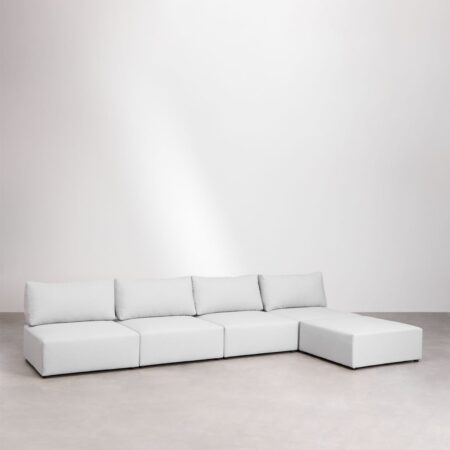 Divano componibile in 4 pezzi con pouf Kata