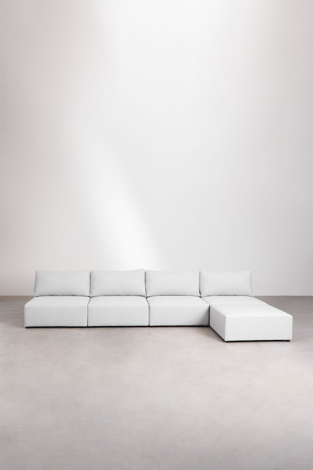 Divano componibile in 4 pezzi con pouf Kata