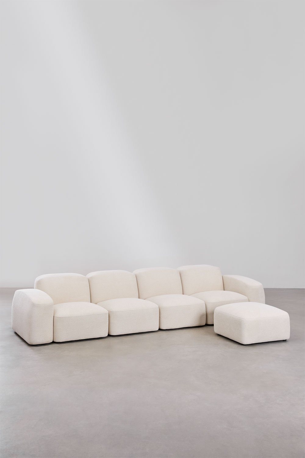 Divano componibile Bastian 4 pezzi e pouf