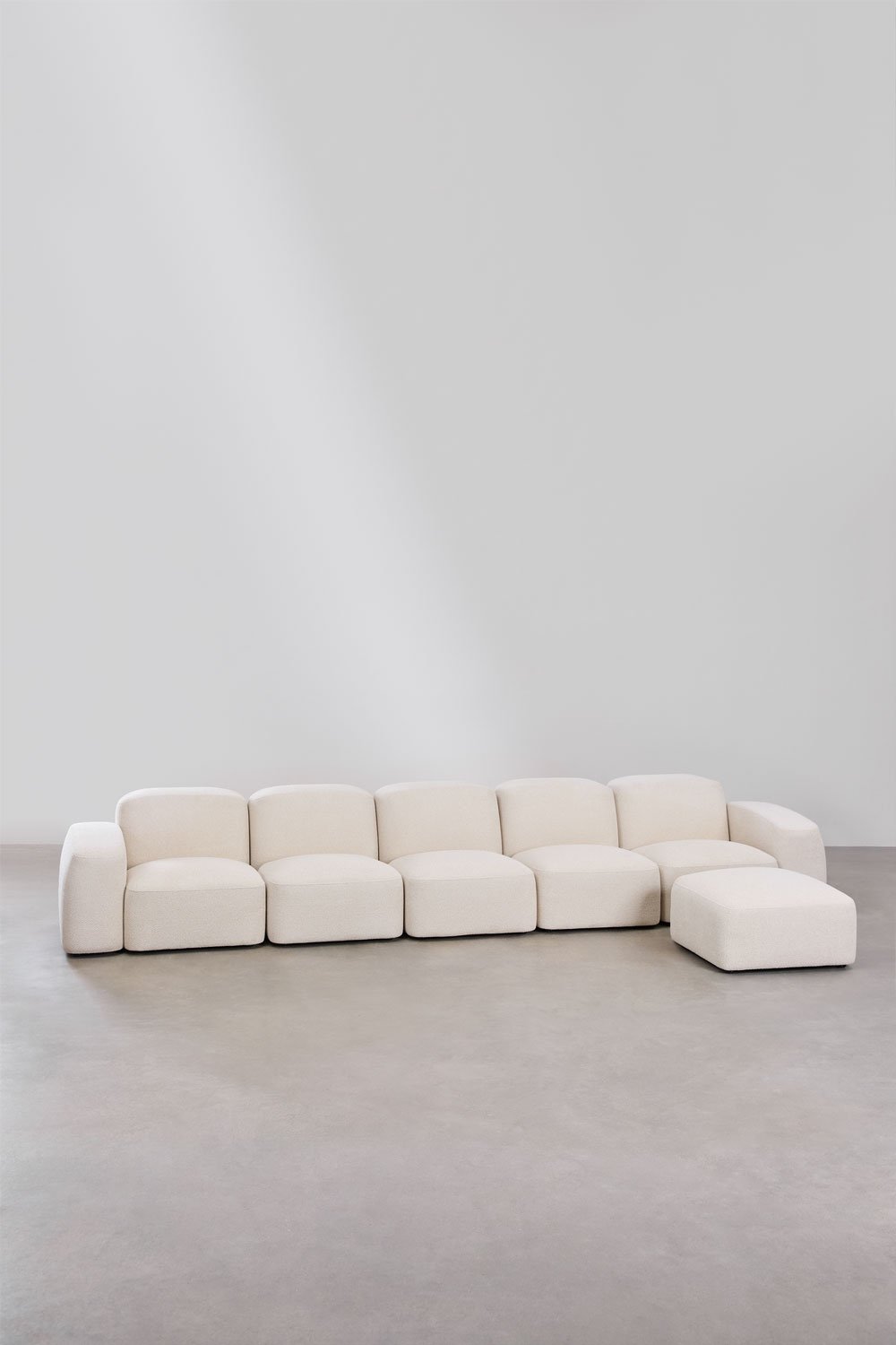 Divano componibile Bastian 5 pezzi e pouf