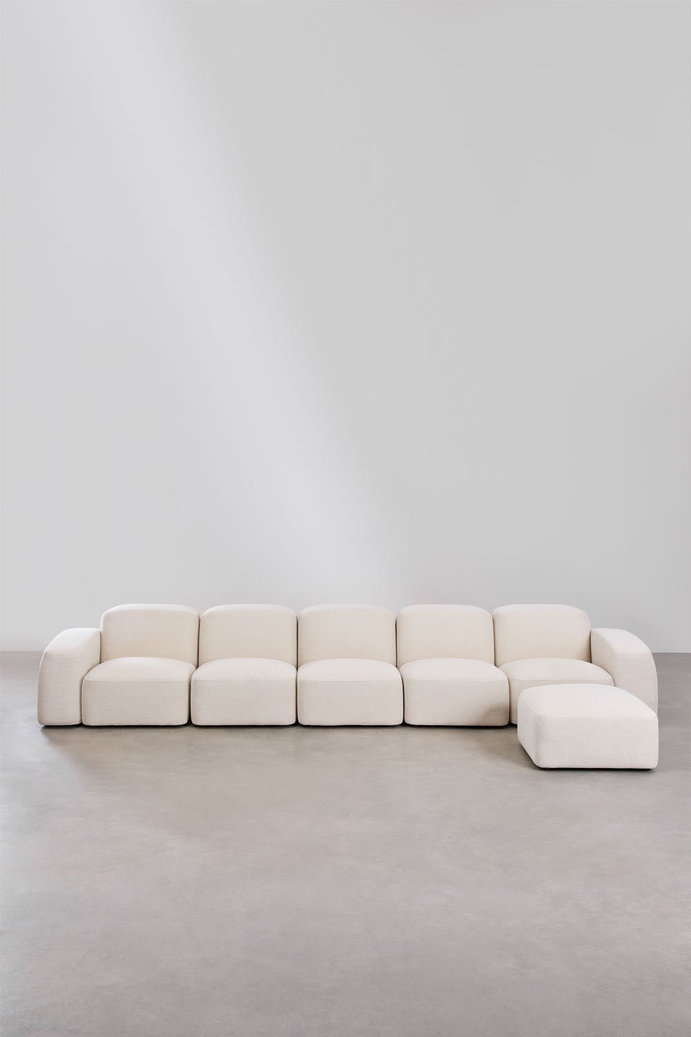 Divano componibile Bastian 5 pezzi e pouf