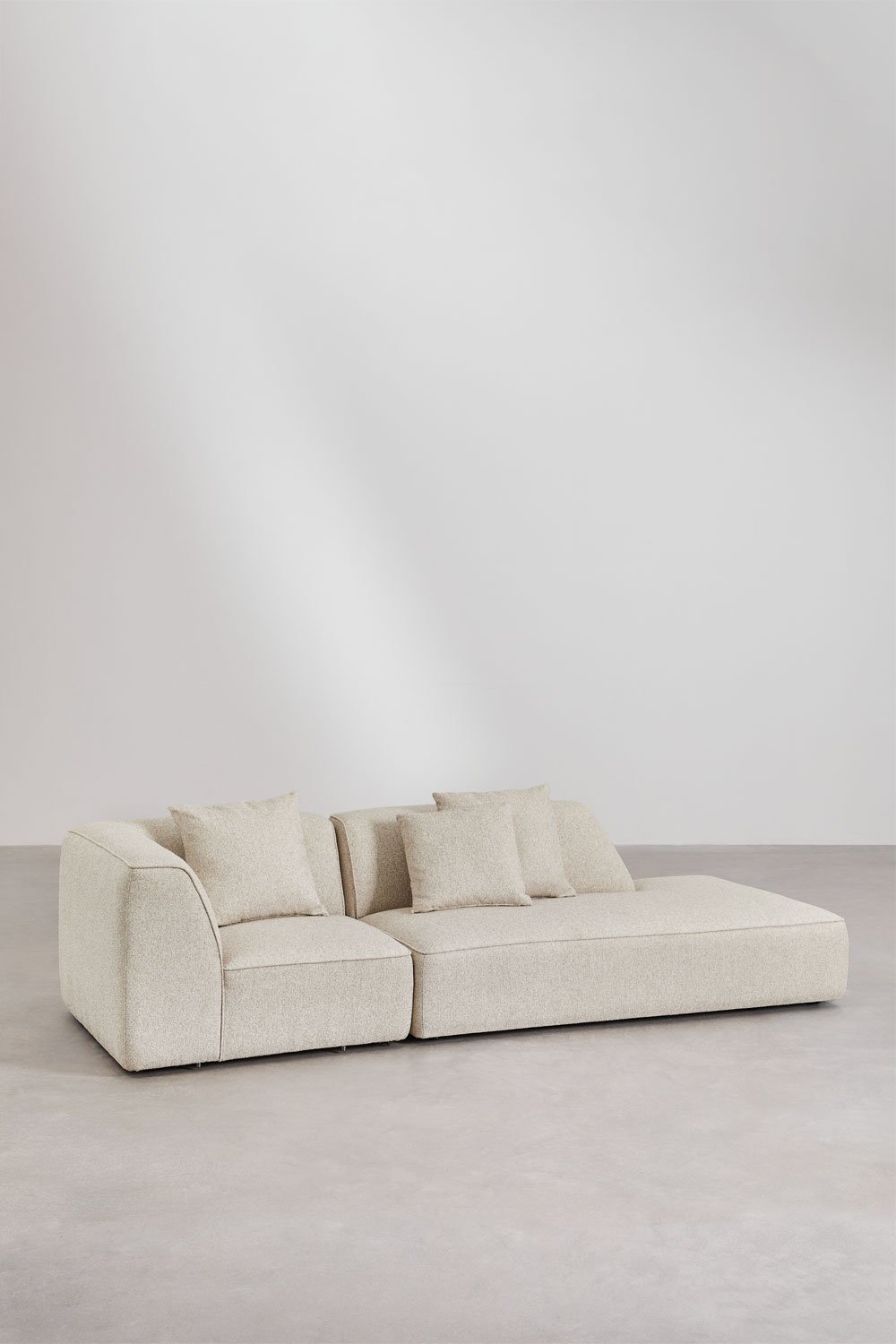 Divano modulare angolare a 2 pezzi con chaise longue destra rivestito Cardea