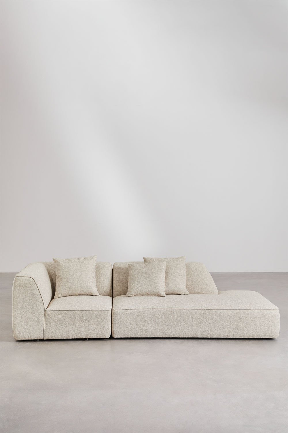 Divano modulare angolare a 2 pezzi con chaise longue destra rivestito Cardea
