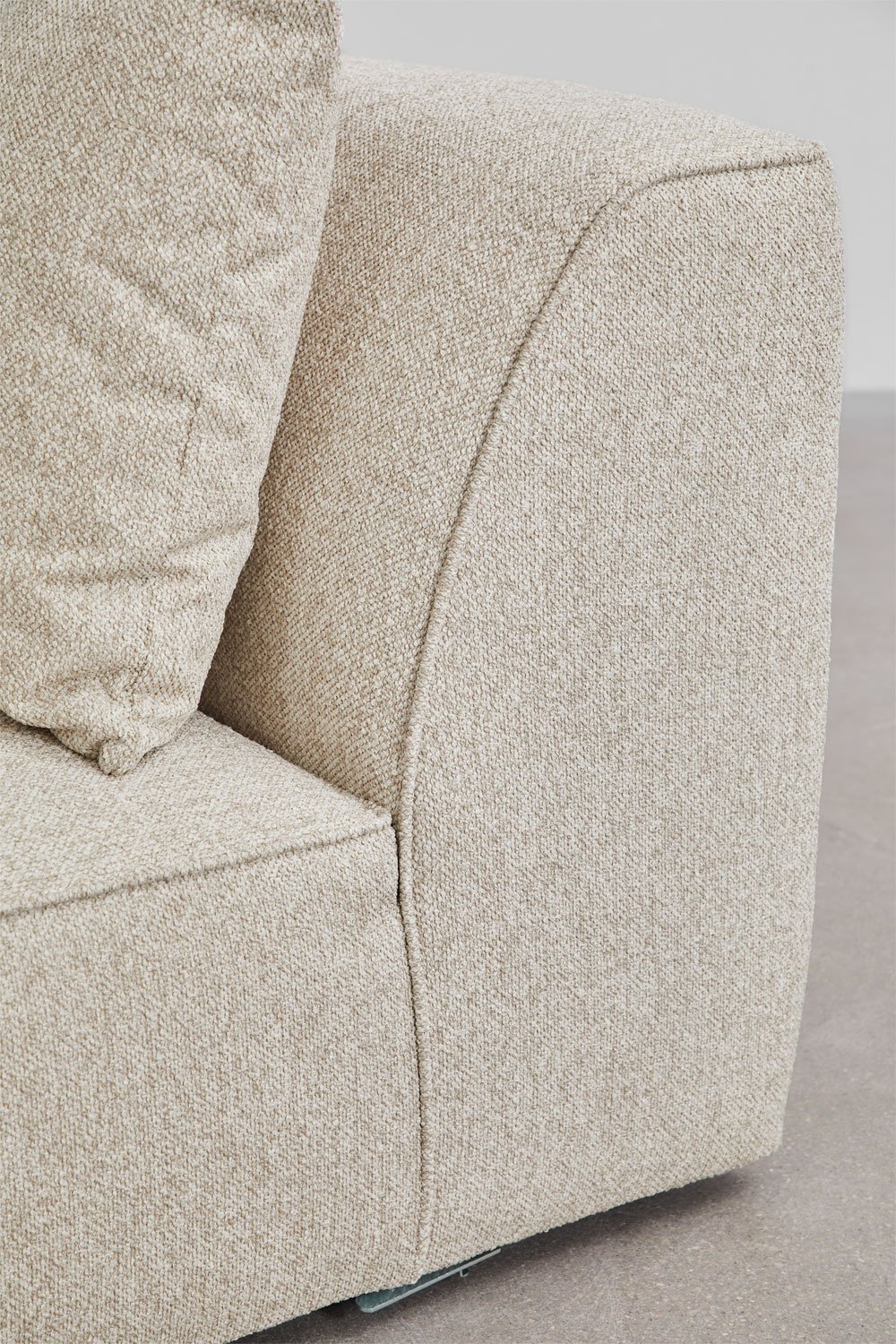 Divano modulare angolare a 4 pezzi con chaise longue destra e pouf rivestito Cardea