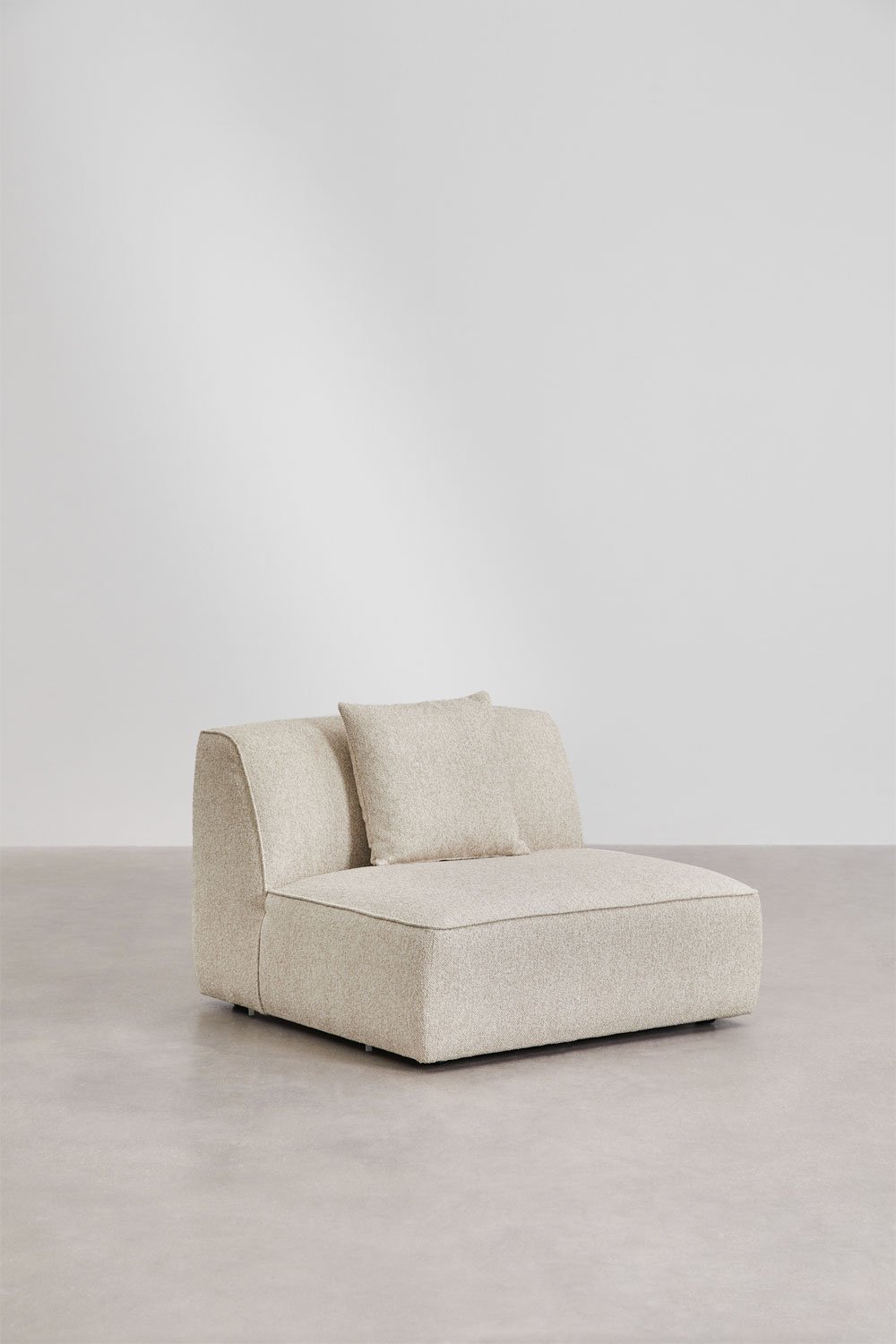 Divano modulare angolare a 4 pezzi con chaise longue destra e pouf rivestito Cardea