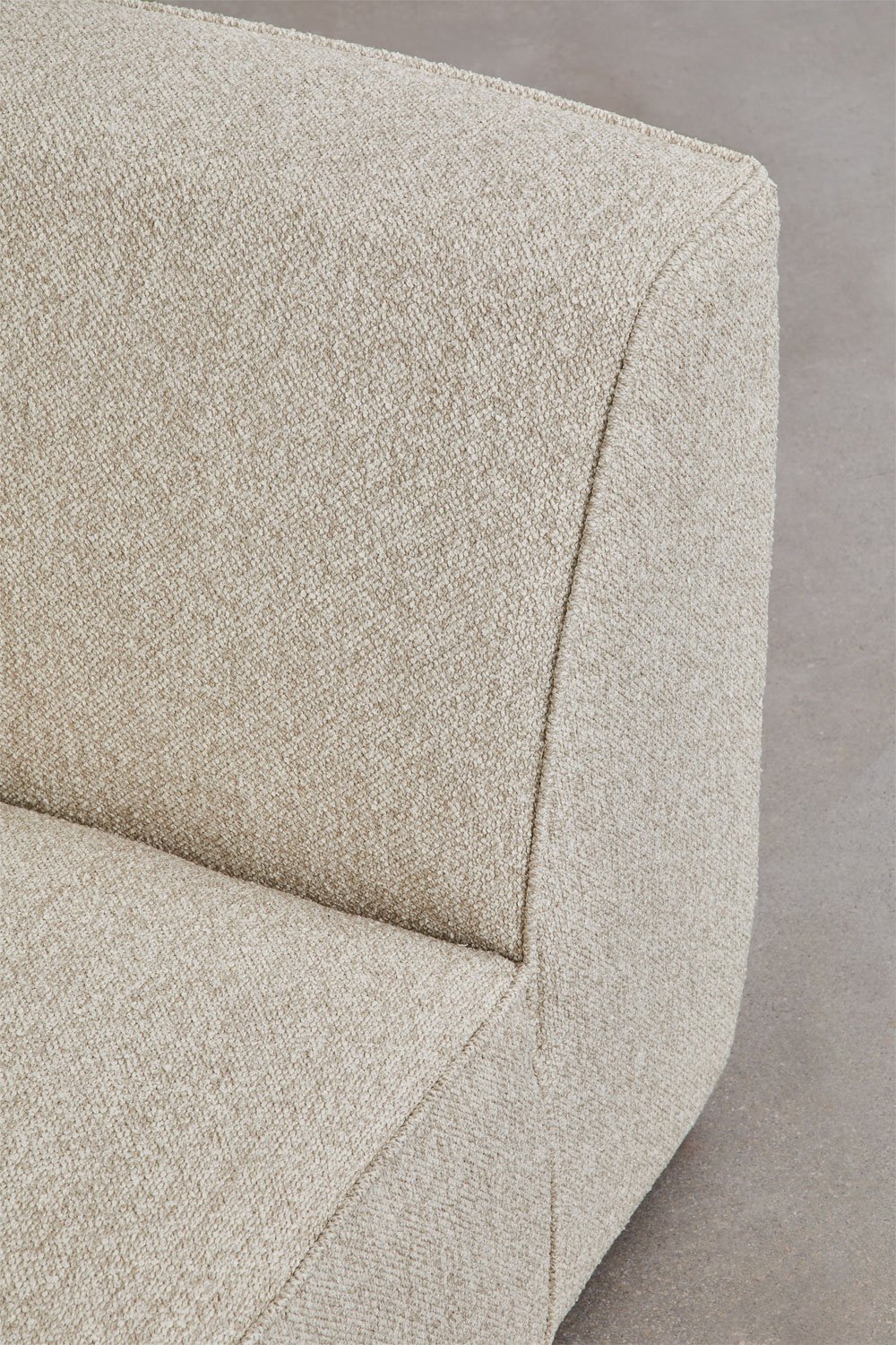 Divano modulare angolare a 4 pezzi con chaise longue destra e pouf rivestito Cardea