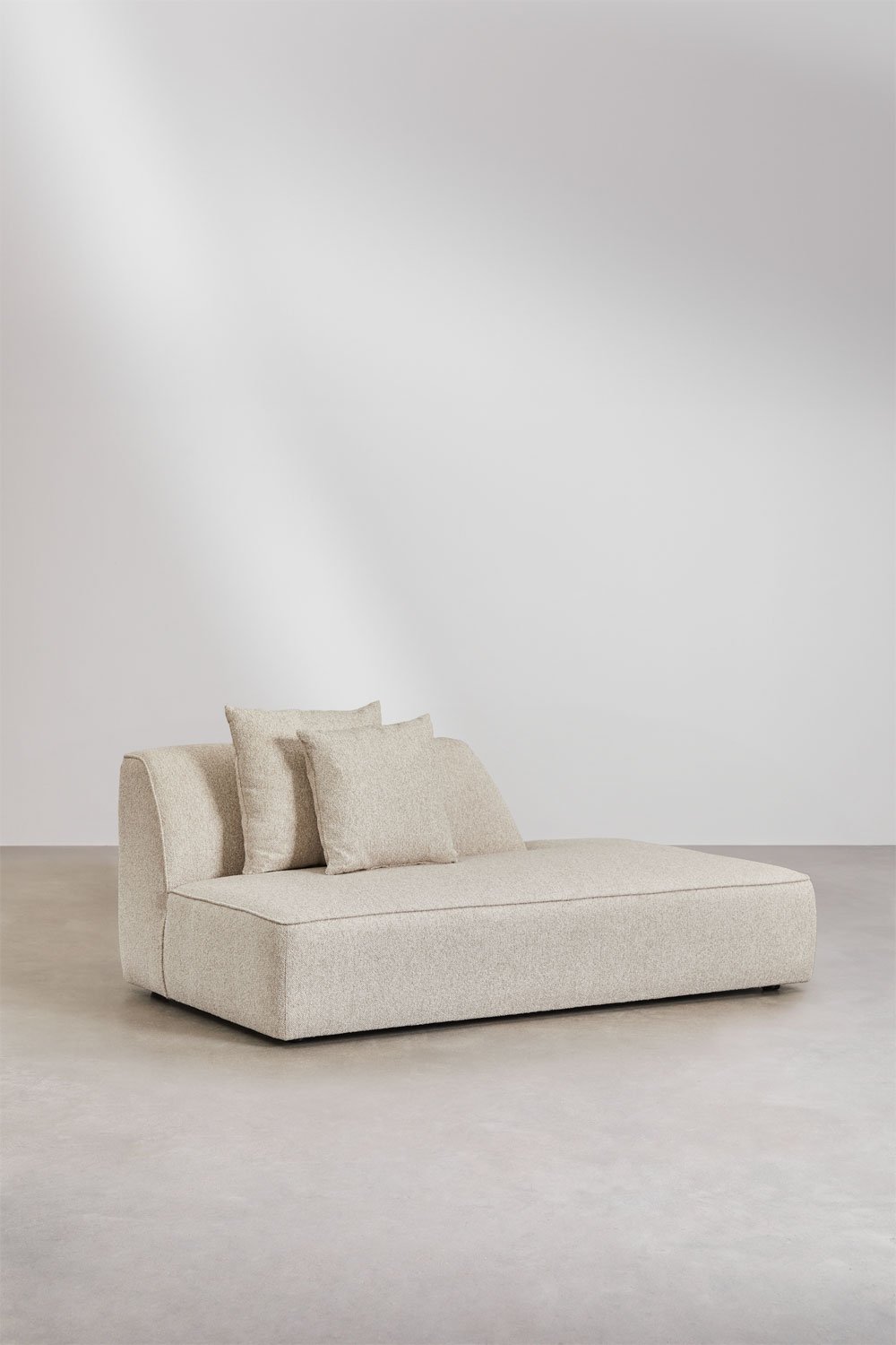 Divano modulare angolare a 4 pezzi con chaise longue destra e pouf rivestito Cardea