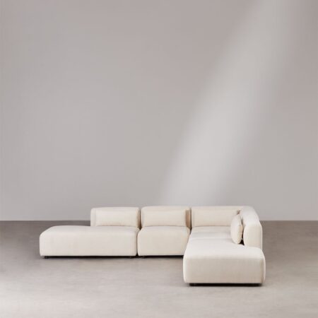 Divano modulare angolare Fogler in 5 pezzi con doppia chaise lounge