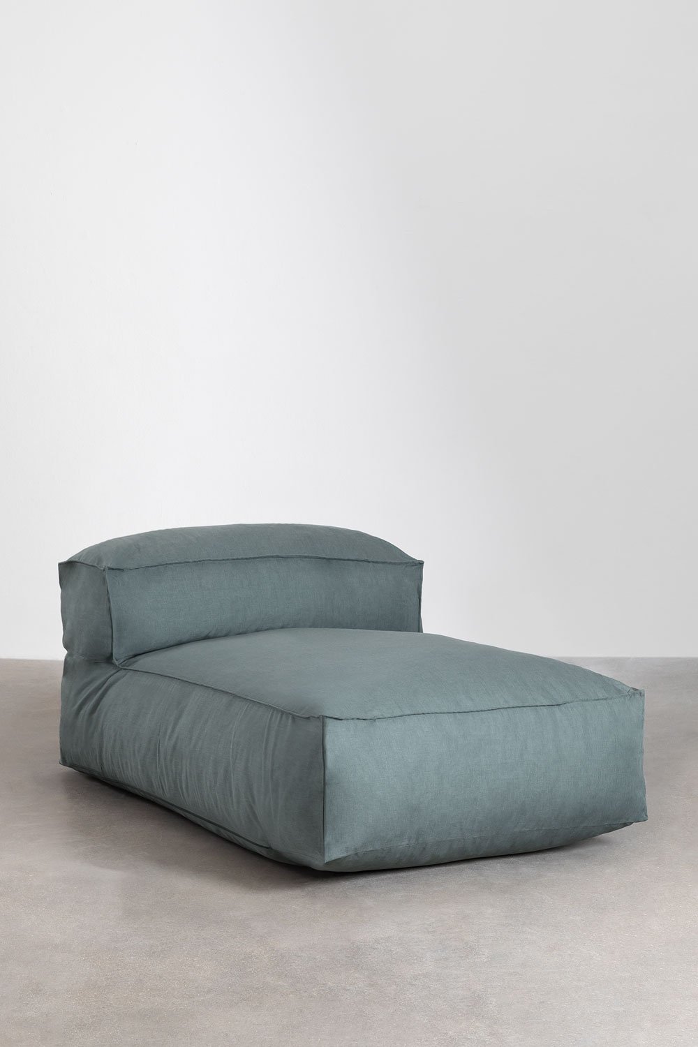 Divano modulare Chaise Longue in 3 pezzi e Puff Dojan