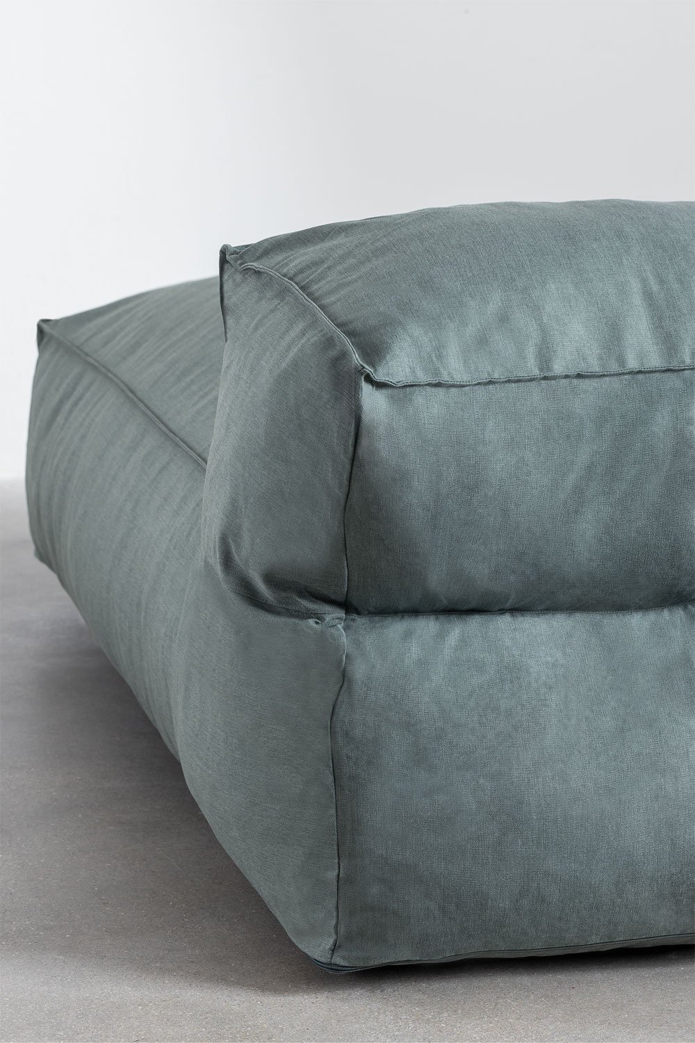 Divano chaise longue componibile in 4 pezzi e pouf Dojans