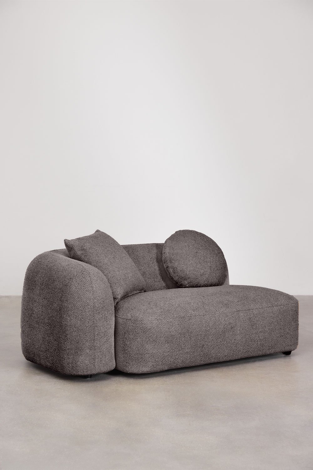 Divano modulare con chaise longue destra a 3 pezzi in ciniglia Coco