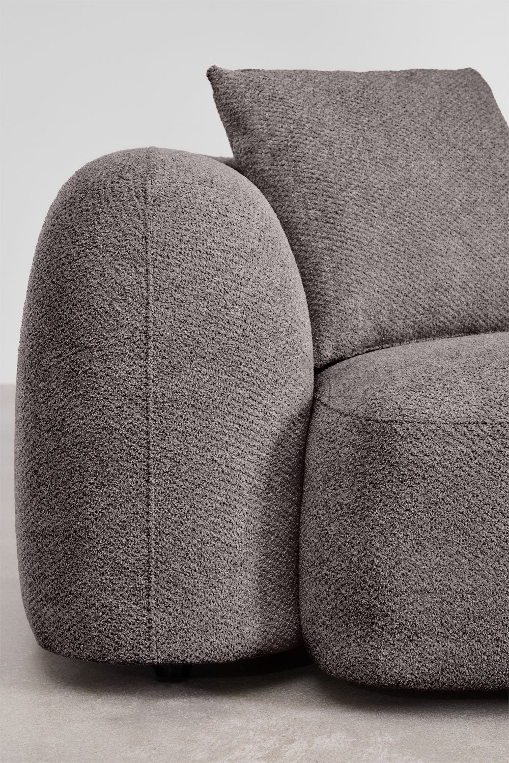 Divano modulare con chaise longue destra a 3 pezzi in ciniglia Coco