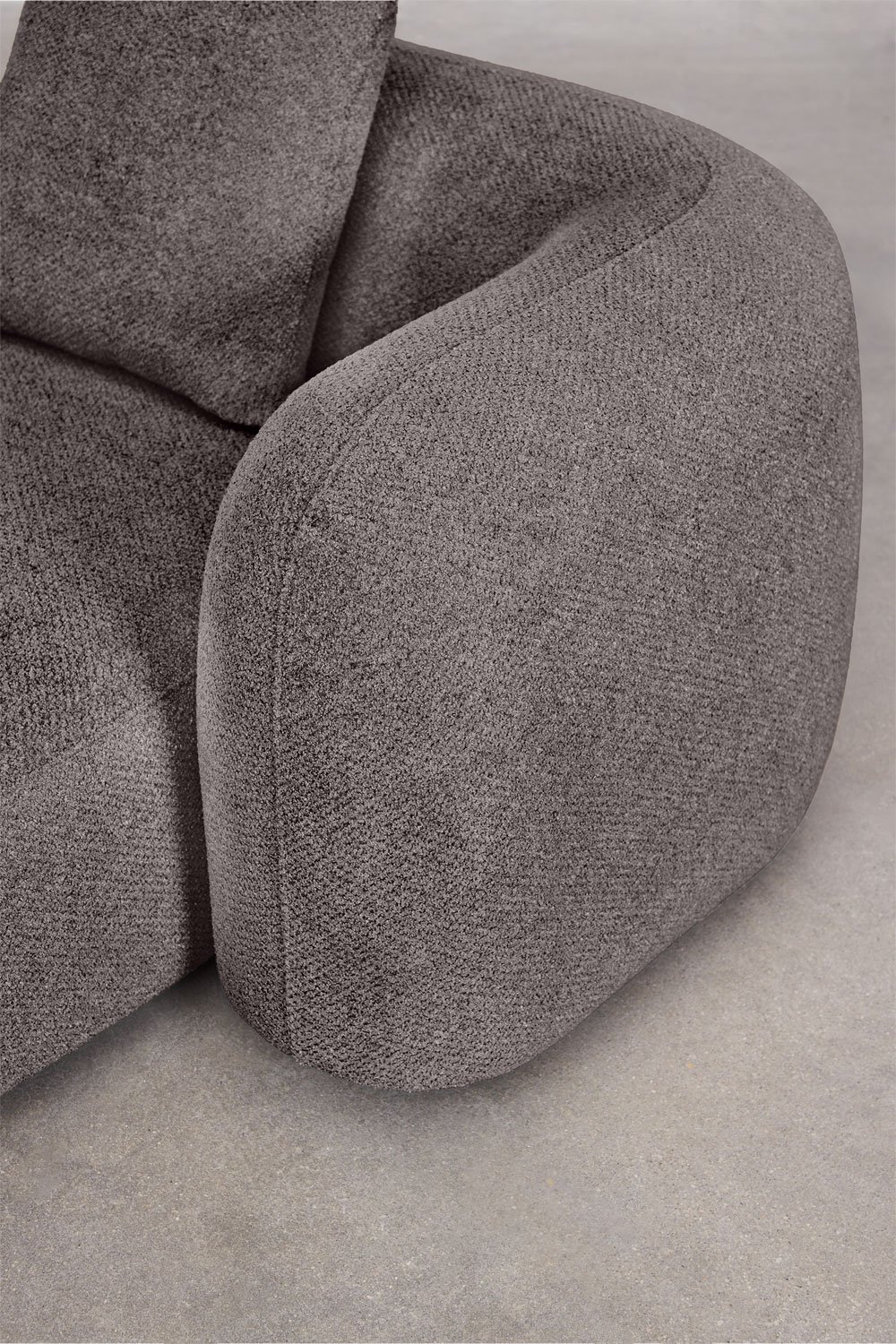 Divano modulare con chaise longue destra a 3 pezzi in ciniglia Coco