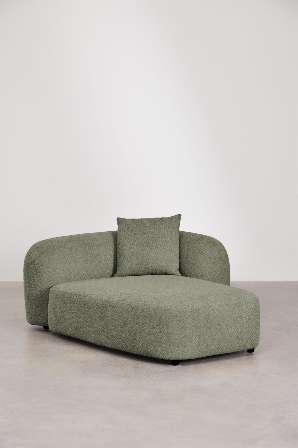 Divano modulare con chaise longue destra a 4 pezzi in ciniglia Coco