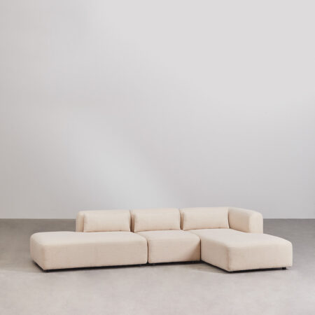 Divano modulare con chaise longue destra in 3 pezzi con chaise lounge Fogler