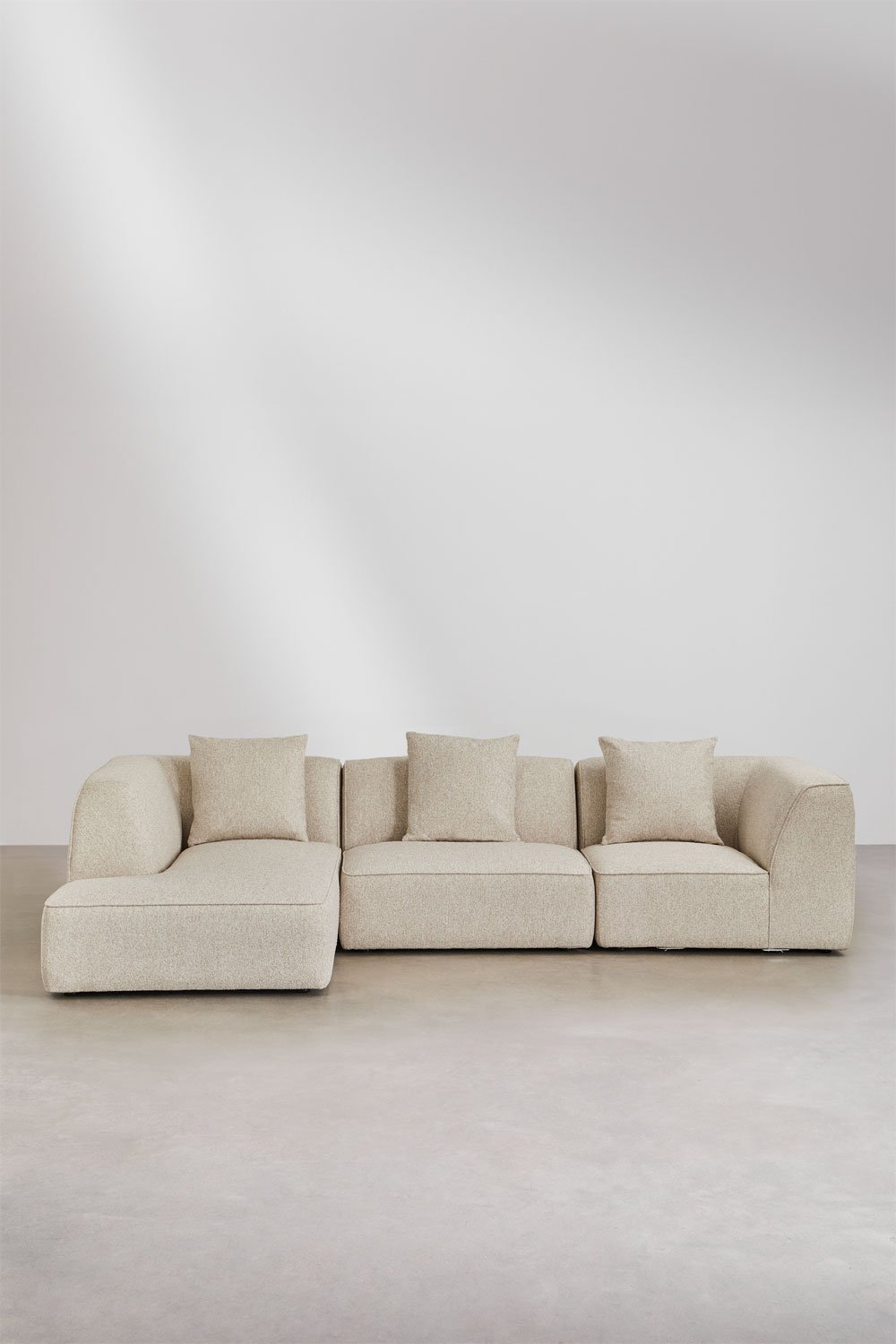 Divano modulare con chaise longue sinistra a 3 pezzi rivestito Cardea