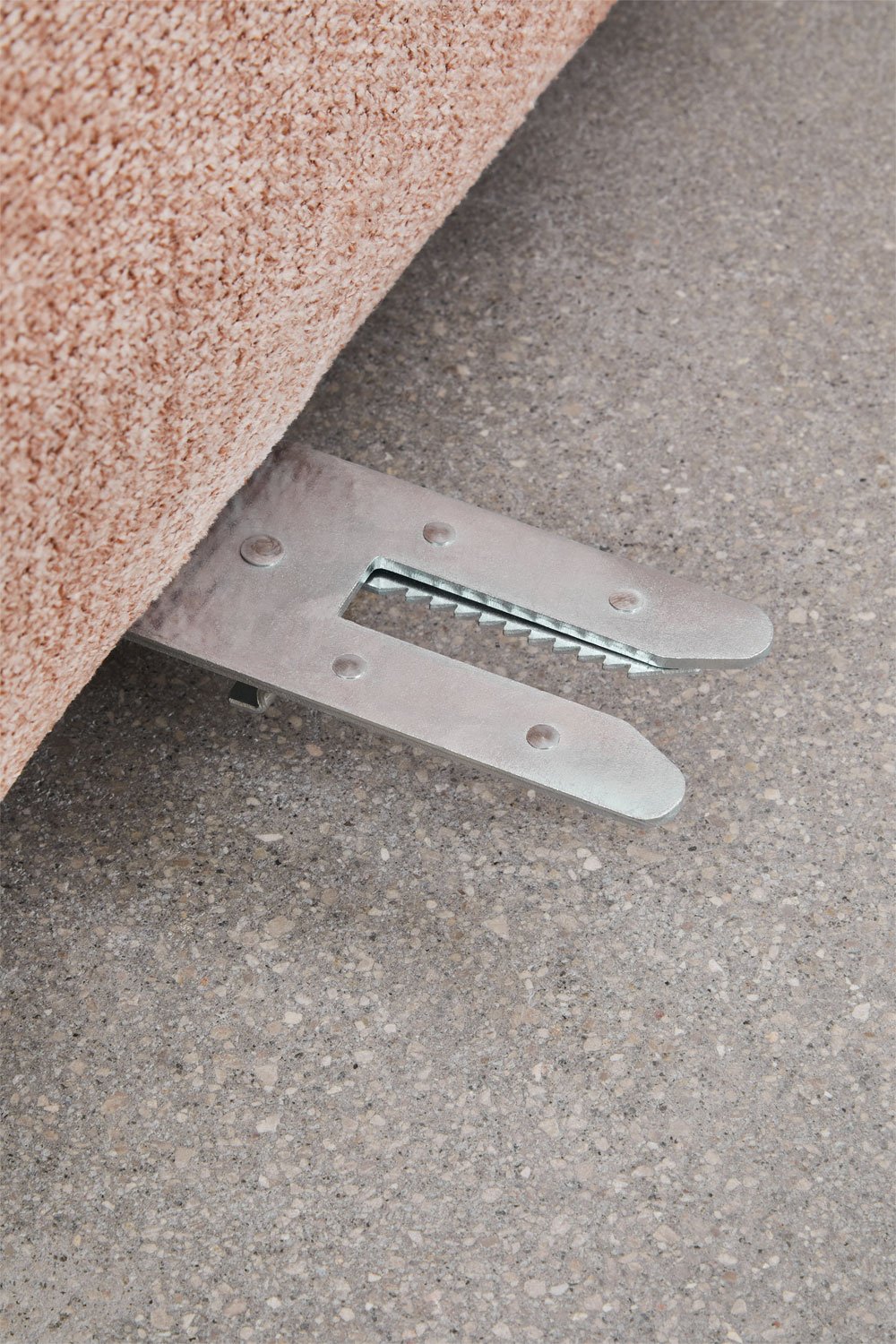 Divano chaise longue sinistro componibile in 4 pezzi in ciniglia Coco