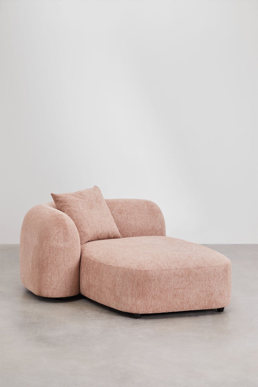 Divano chaise longue sinistro componibile in 4 pezzi in ciniglia Coco