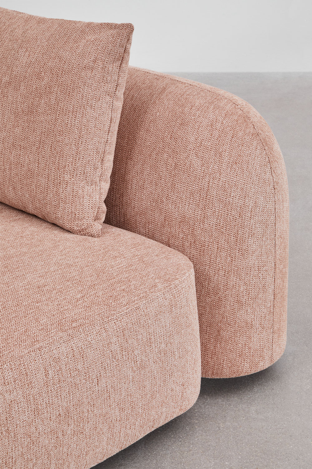 Divano chaise longue sinistro componibile in 4 pezzi in ciniglia Coco