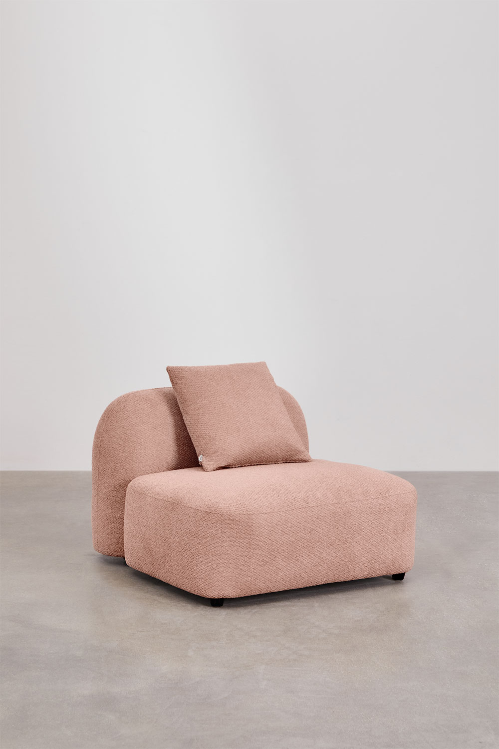 Divano chaise longue sinistro componibile in 4 pezzi in ciniglia Coco