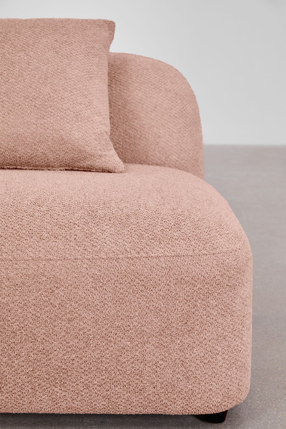 Divano chaise longue sinistro componibile in 4 pezzi in ciniglia Coco