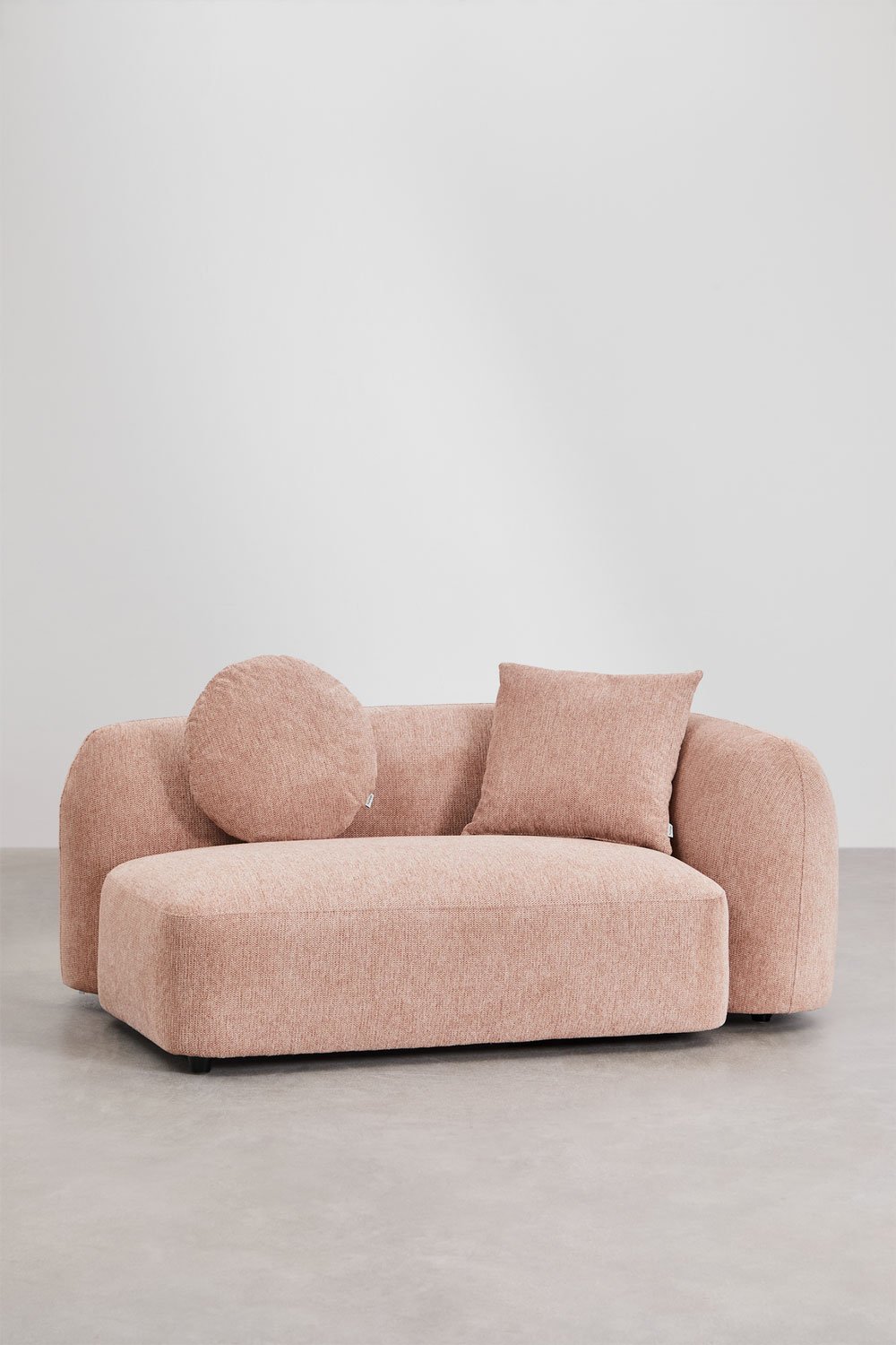 Divano chaise longue sinistro componibile in 4 pezzi in ciniglia Coco