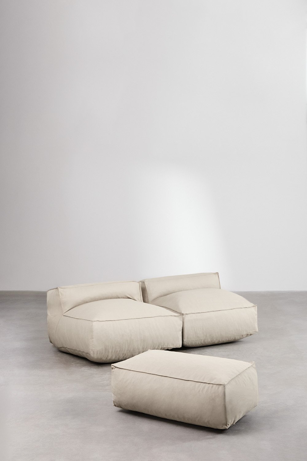 Divano modulare e pouf componibile in 2 pezzi per Garden Dojans