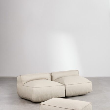 Divano modulare e pouf componibile in 2 pezzi per Garden Dojans