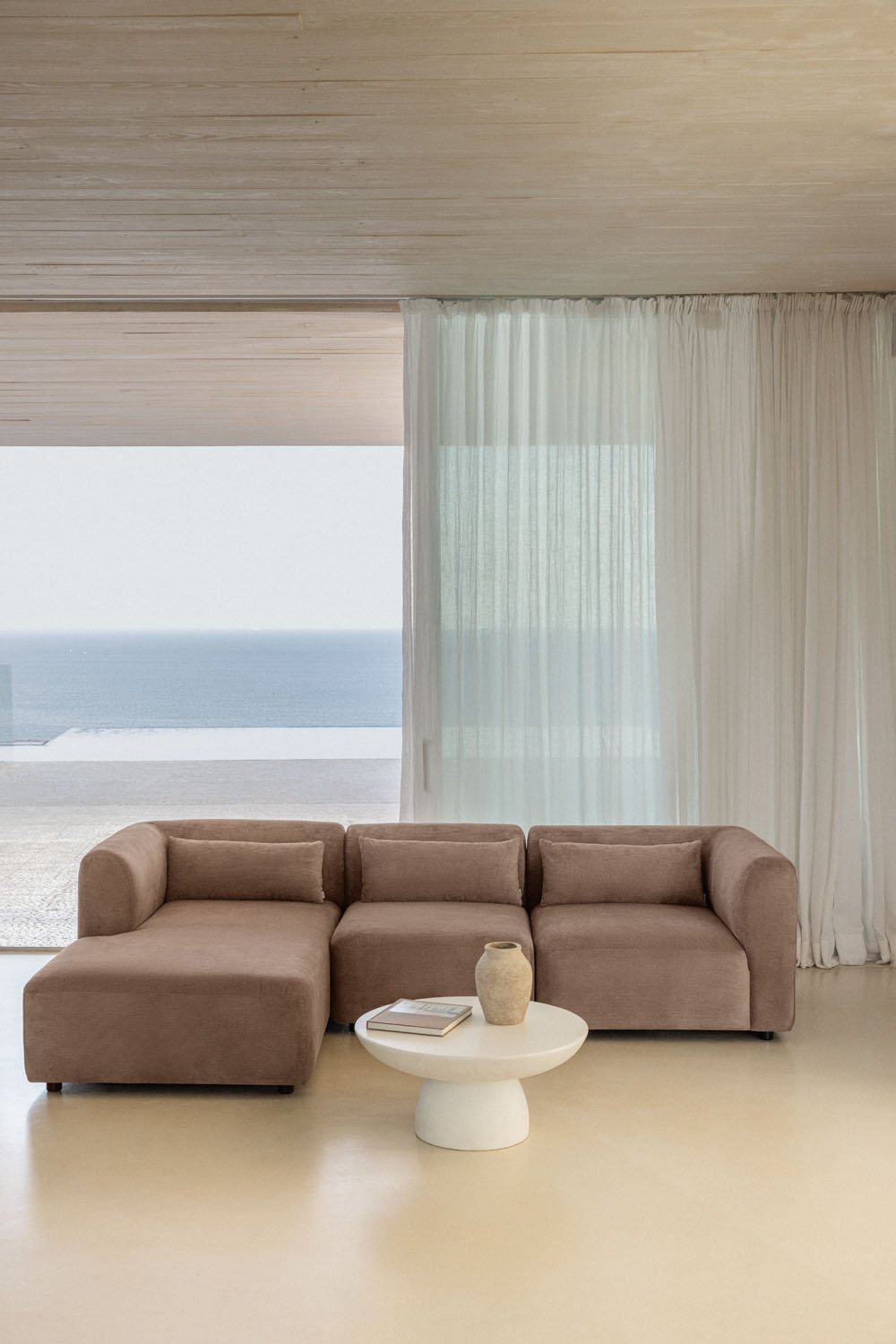 Divano modulare Fogler con chaise longue sinistra in 3 pezzi