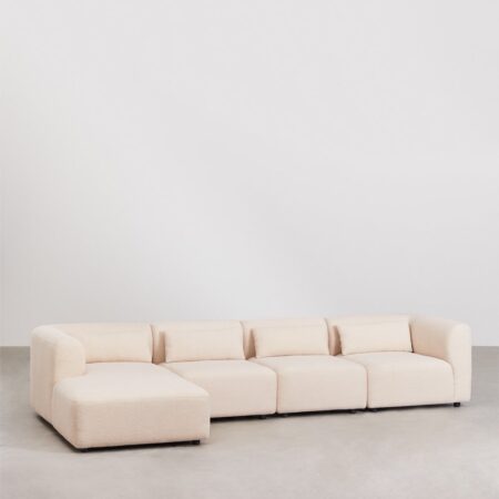 Divano modulare Fogler con chaise longue sinistra in 4 pezzi
