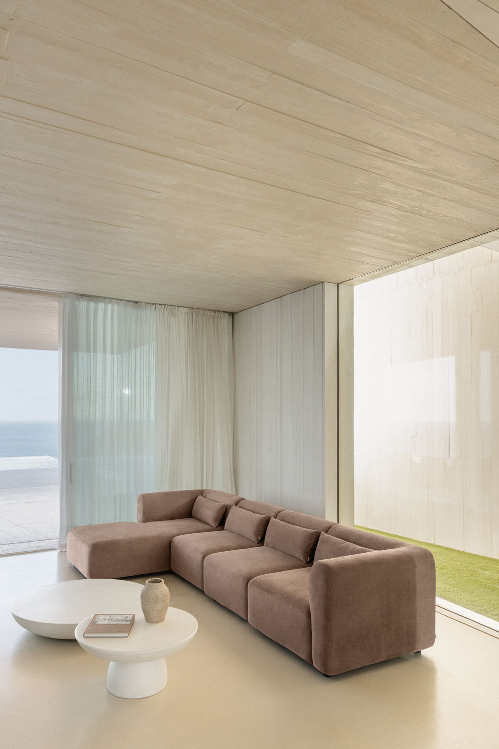 Divano modulare Fogler con chaise longue sinistra in 4 pezzi