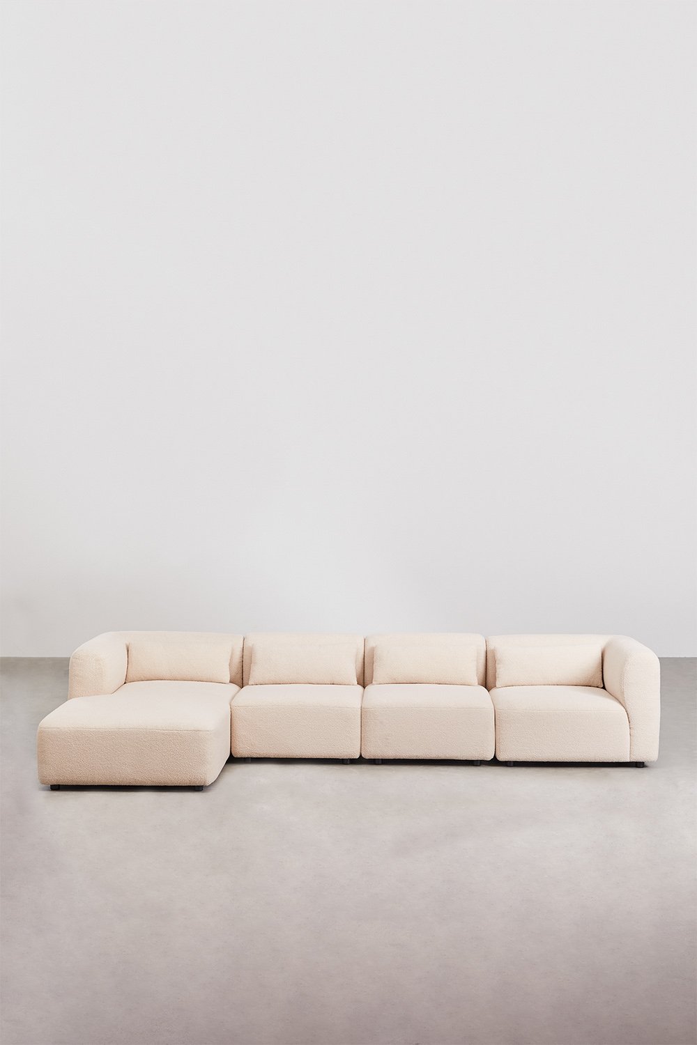 Divano modulare Fogler con chaise longue sinistra in 4 pezzi