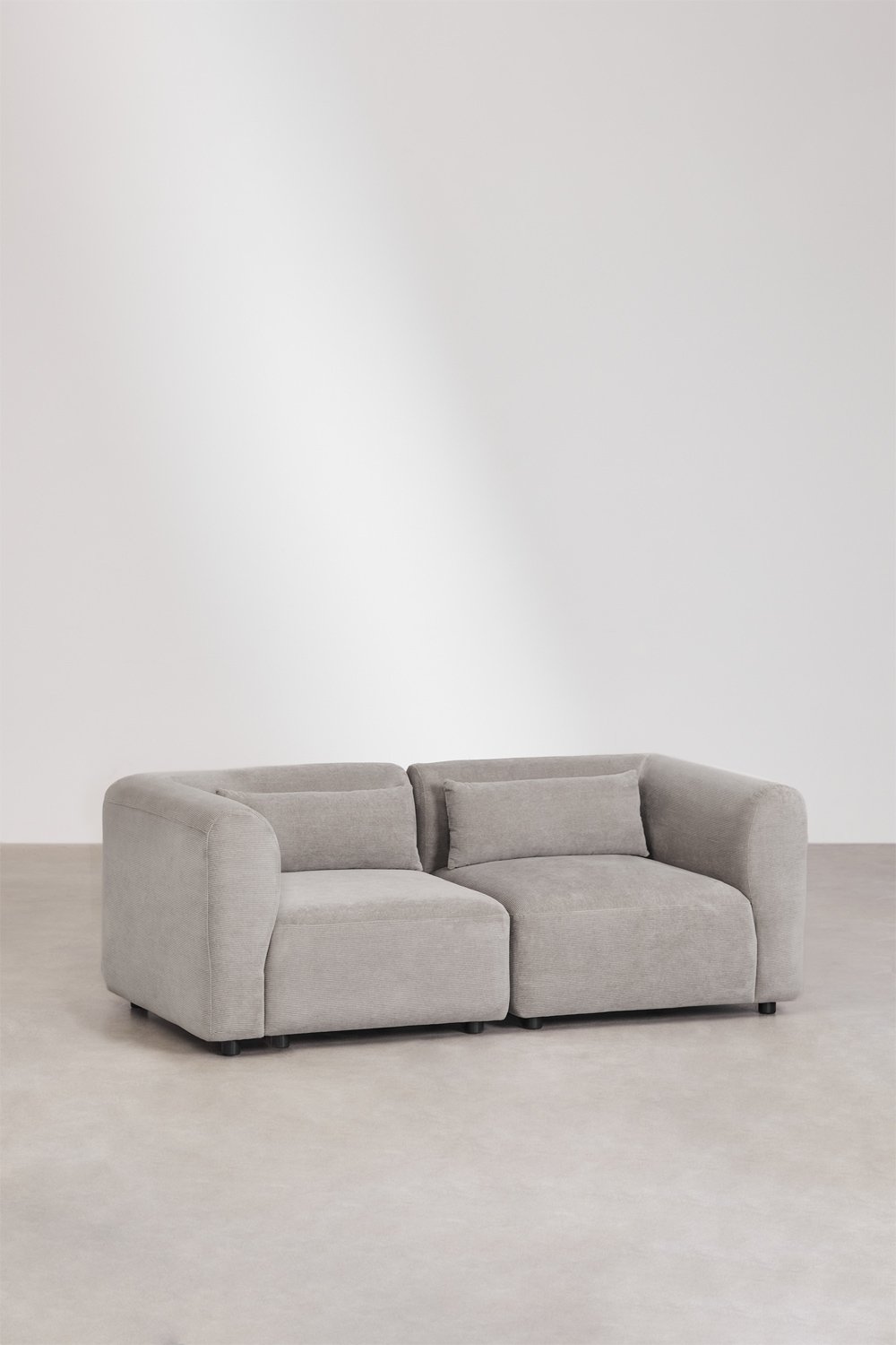 Set soggiorno con divano componibile in 2 pezzi e 2 poltrone Fogler