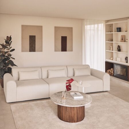 Divano componibile in 3 pezzi in shearling Borjan