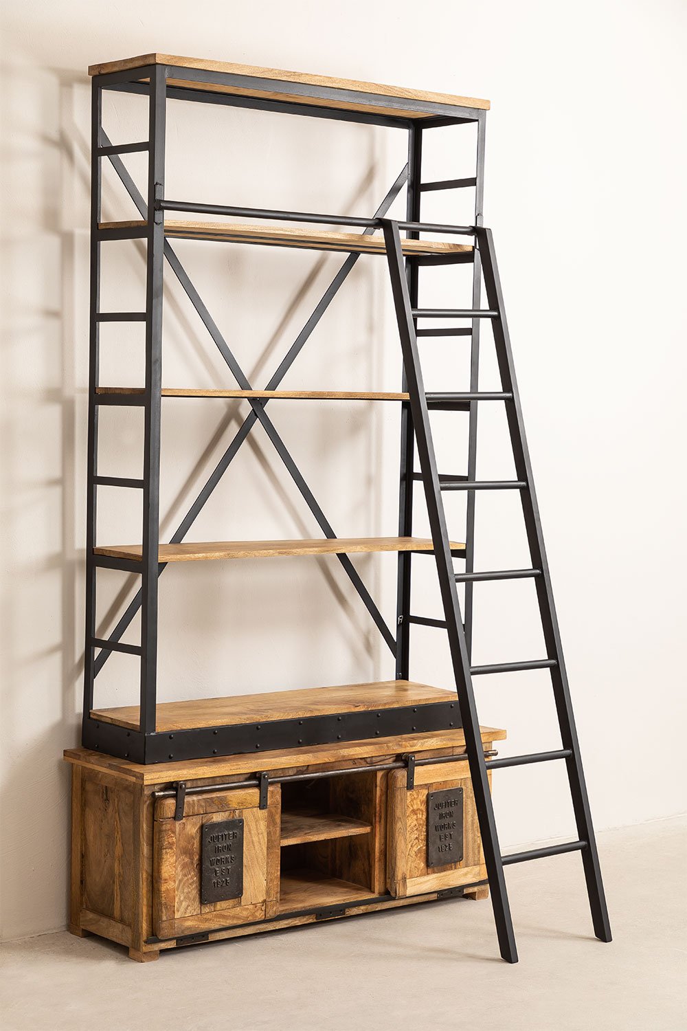Libreria con Scala in Legno di Mango Uain